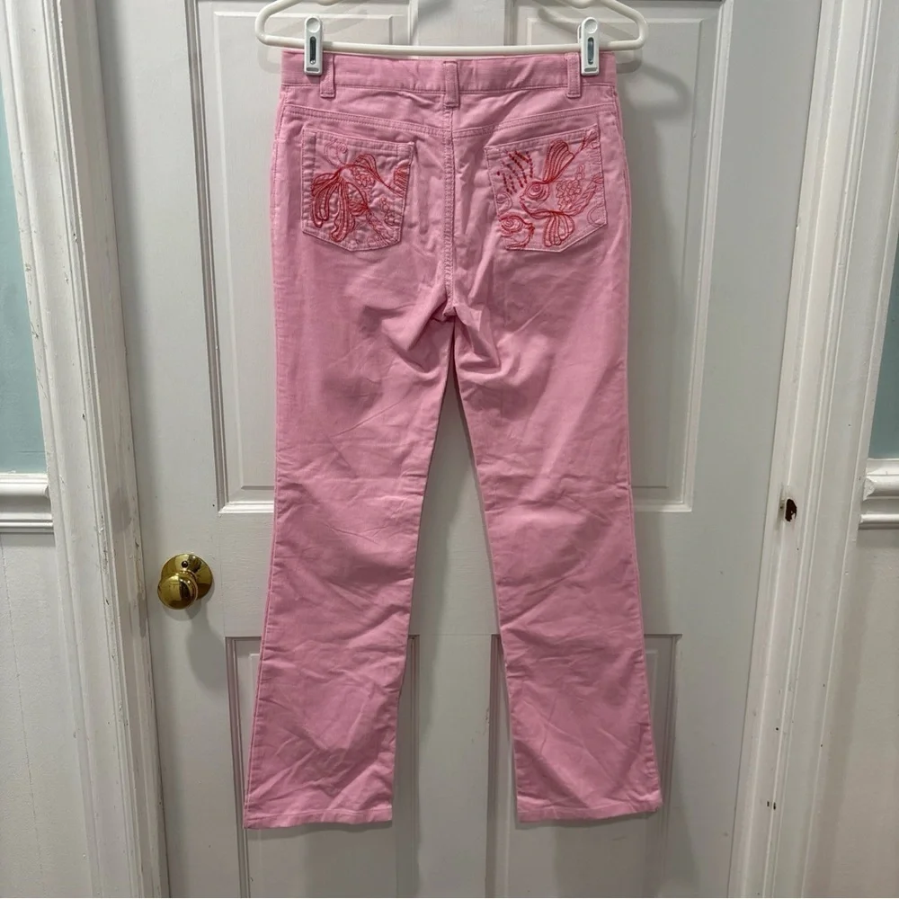 Lilly Pulitzer Boot Cut Corduroy Pants Girls Size 14 Light Pink 100% Cotton EUC